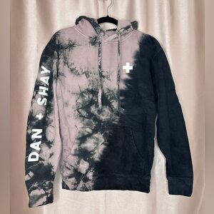 Dan and Shay Tie-Dye Hoodie - Black and Pink